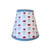 Block Print Floral Candle Clip Lampshade - Claire Poppy, Blue and Red - for Sconce or Chandelier - Liza Pruitt