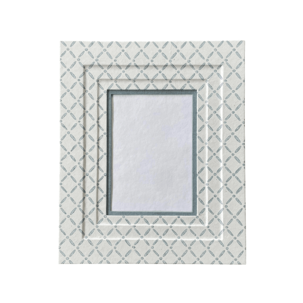 Block Printed Picture Frame - Croix Blue - 5x7 - Liza Pruitt