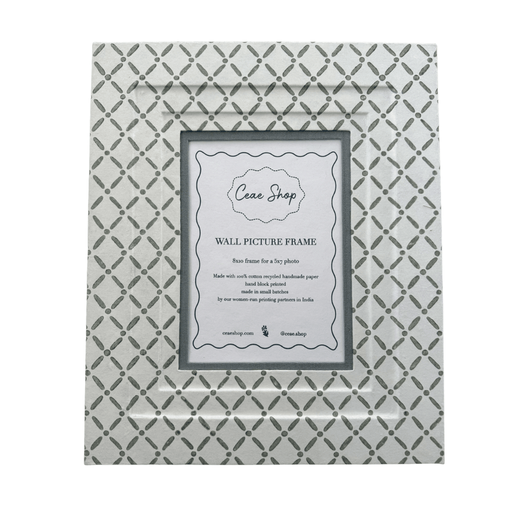 Block Printed Picture Frame – Croix Green - 5x7 - Liza Pruitt