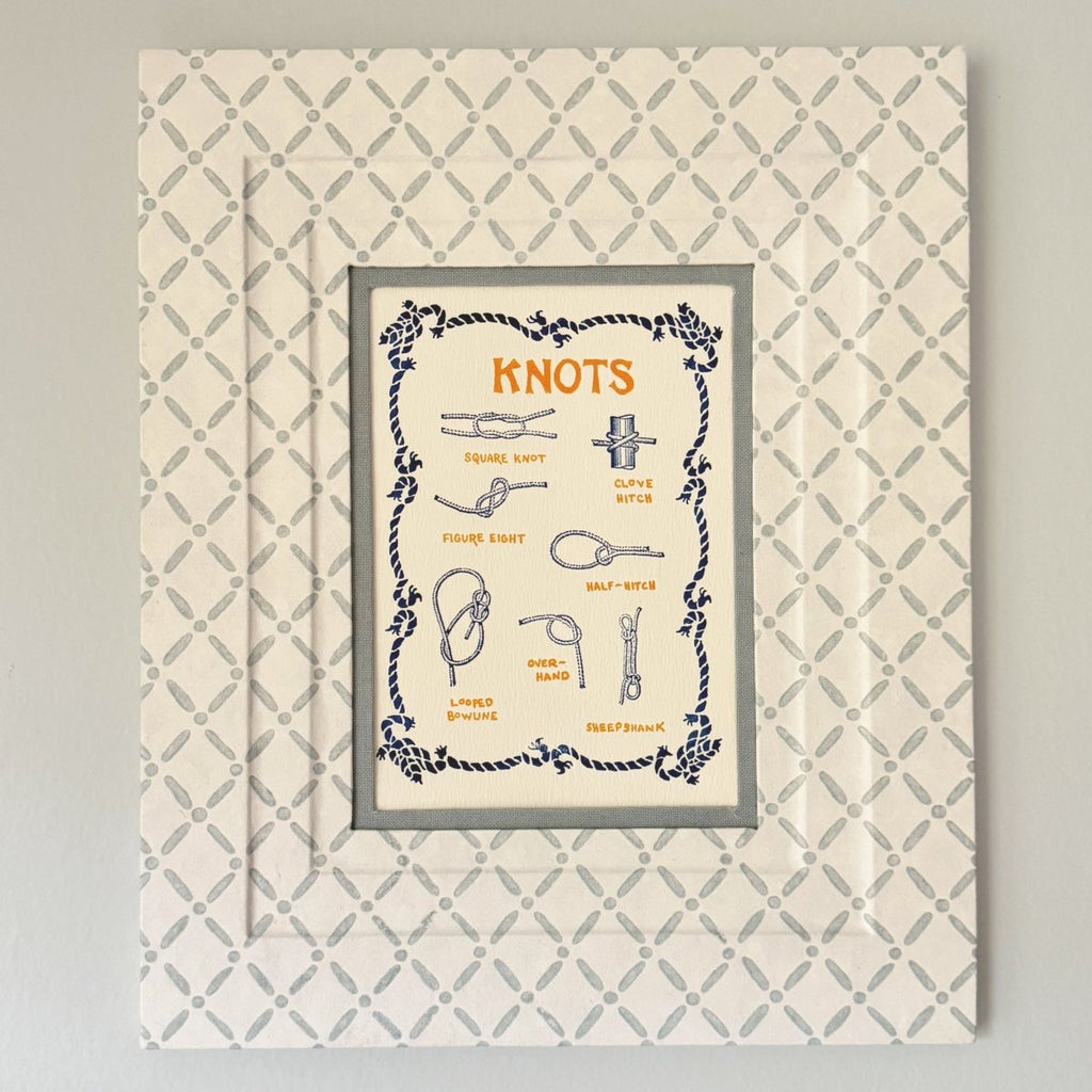 Block Printed Picture Frame in Croix Blue - Liza Pruitt