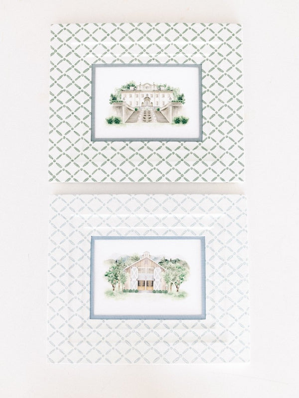 Block Printed Picture Frame in Croix Blue - Liza Pruitt