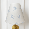 Blue and Beige Sconce Shade in Star - Liza Pruitt