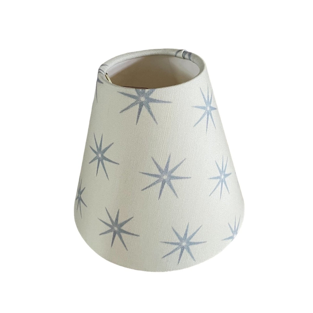 Blue and Beige Sconce Shade in Star - Liza Pruitt