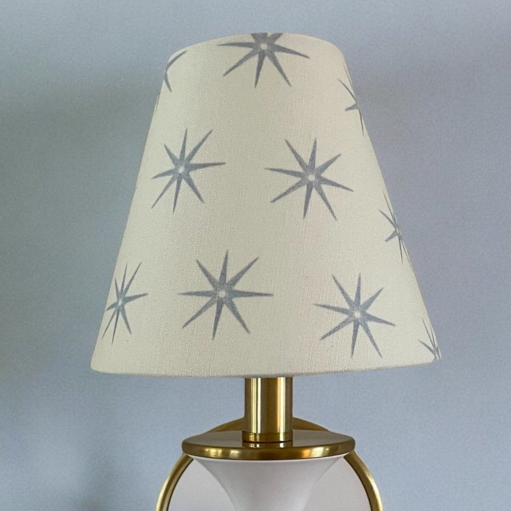 Blue and Beige Sconce Shade in Star - Liza Pruitt