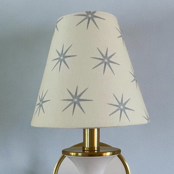 Blue and Beige Sconce Shade in Star - Liza Pruitt