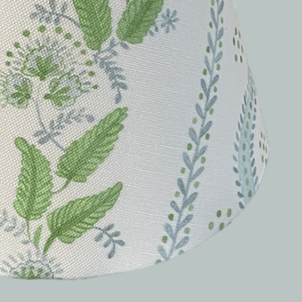 Blue and Green Floral Sconce Shade in Emma Stripe - Liza Pruitt