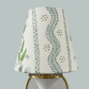 Blue and Green Floral Sconce Shade in Emma Stripe - Liza Pruitt