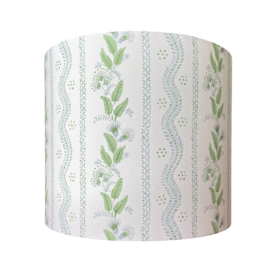 Blue and Green Lampshade in Emma Stripe - Liza Pruitt