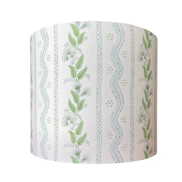 Blue and Green Lampshade in Emma Stripe - Liza Pruitt