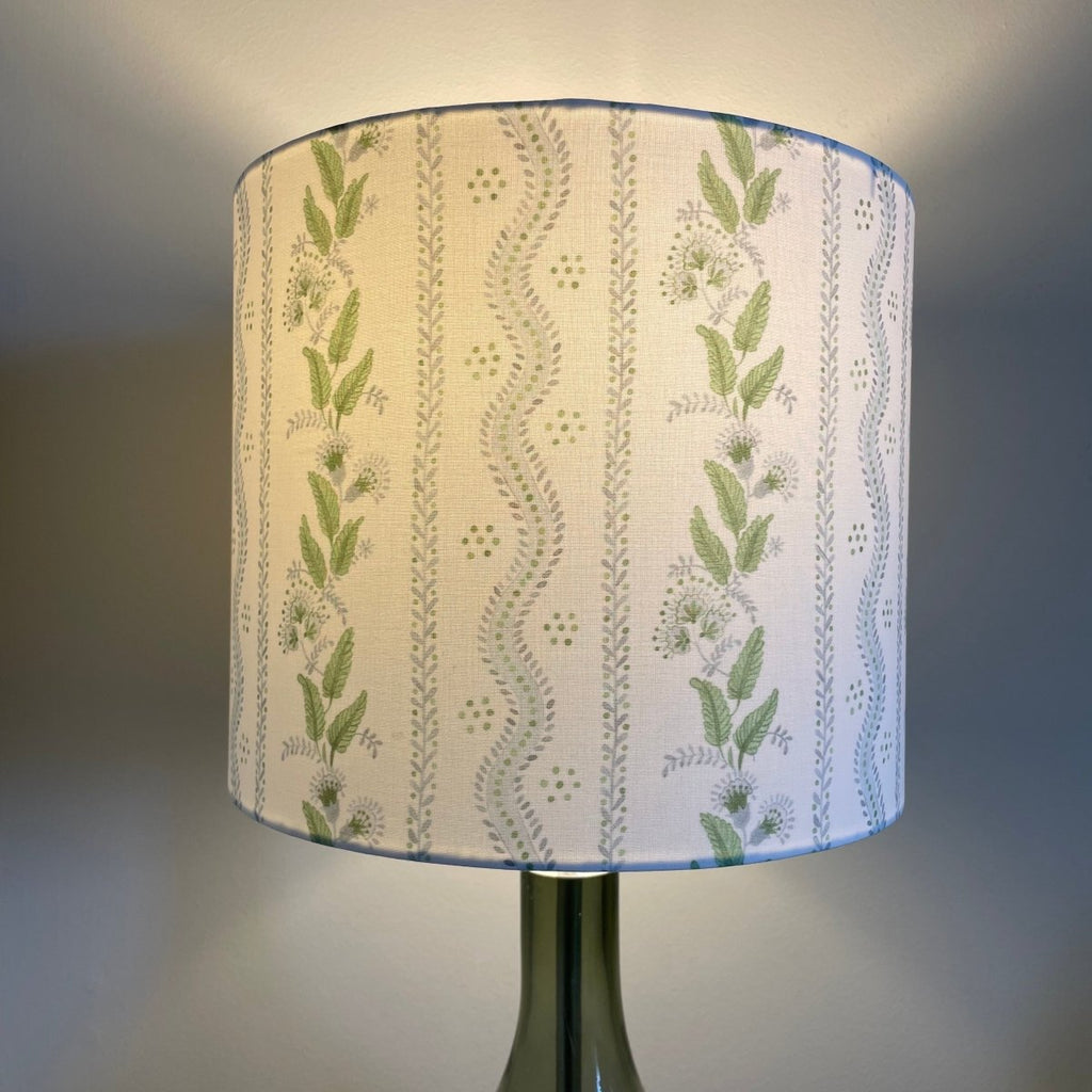 Blue and Green Lampshade in Emma Stripe - Liza Pruitt