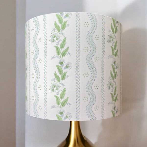 Blue and Green Lampshade in Emma Stripe - Liza Pruitt