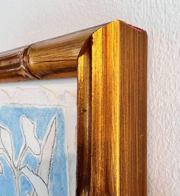 Blue and White Spring Petals No. 2 | 11" h x 5" w | Framed - Liza Pruitt