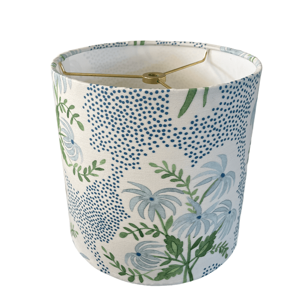 Blue Floral Lampshade in Pearl's Bouquet - Liza Pruitt