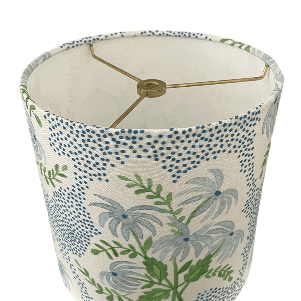 Blue Floral Lampshade in Pearl's Bouquet - Liza Pruitt