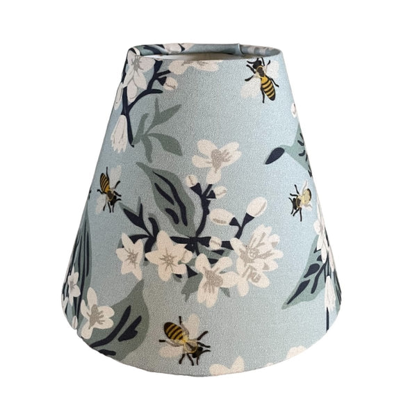 Blue Floral Sconce Shade in Honey Bee - Liza Pruitt