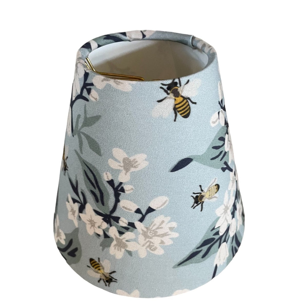 Blue Floral Sconce Shade in Honey Bee - Liza Pruitt