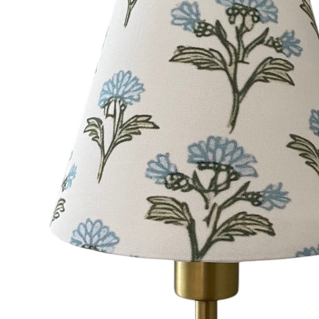 Blue Floral Sconce Shade in Sprig - Liza Pruitt