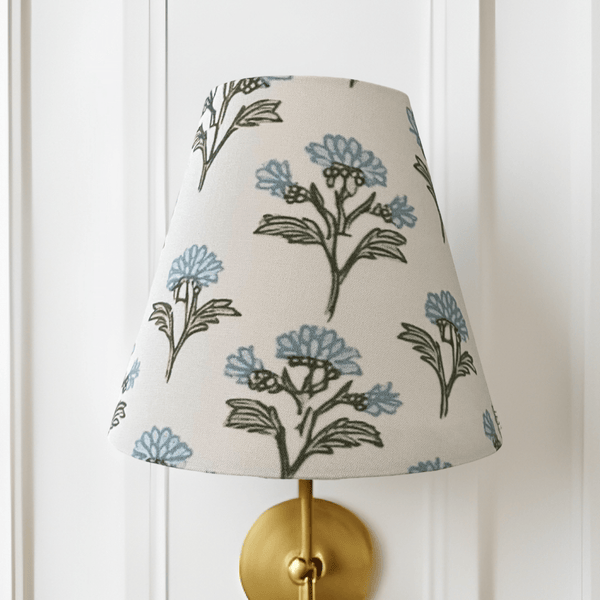 Blue Floral Sconce Shade in Sprig - Liza Pruitt