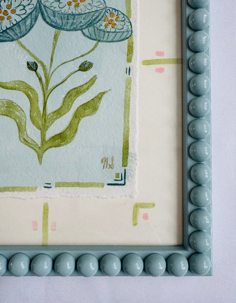 Blue Hearts | 11" h x 9" w | Framed - Liza Pruitt