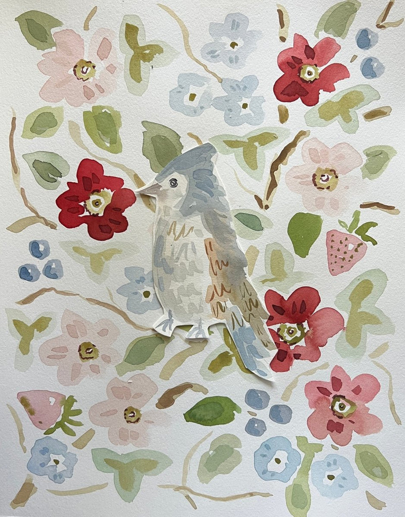 Blue Jay Berries, Original 11x14 - Liza Pruitt