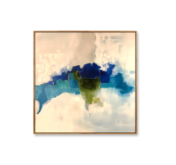 Blue Patch | 40" x 40" | Framed - Liza Pruitt