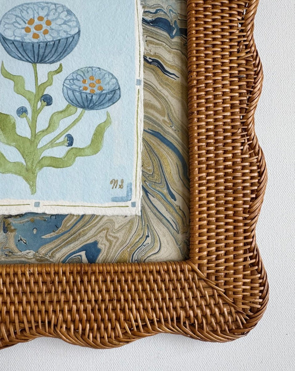 Blue Peony | 11.5" h x 13.5" w | Framed - Liza Pruitt