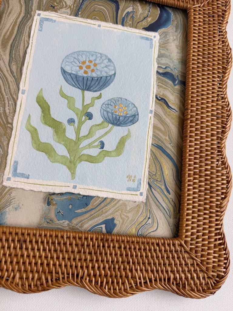 Blue Peony | 11.5" h x 13.5" w | Framed - Liza Pruitt