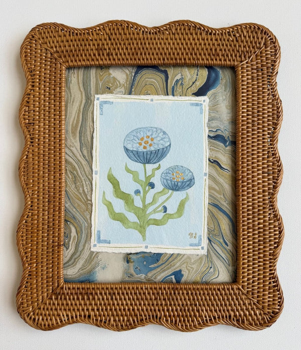 Blue Peony | 11.5" h x 13.5" w | Framed - Liza Pruitt
