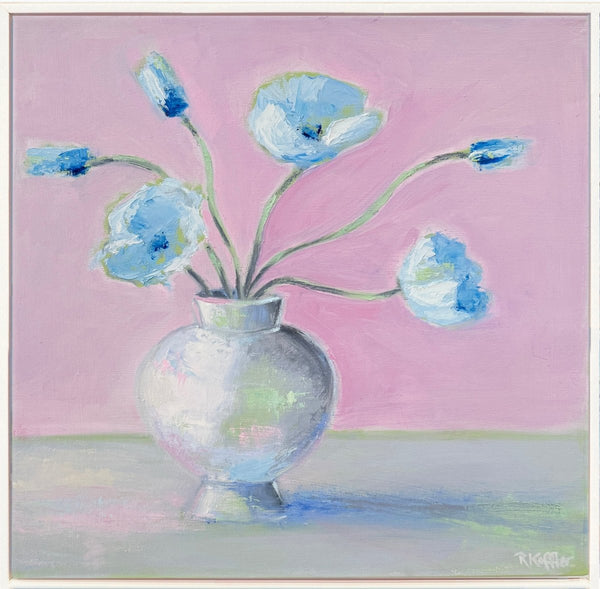 Blue Poppies | 20" h x 20" w | Framed - Liza Pruitt
