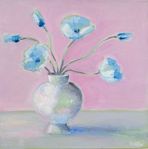 Blue Poppies | 20" h x 20" w | Framed - Liza Pruitt