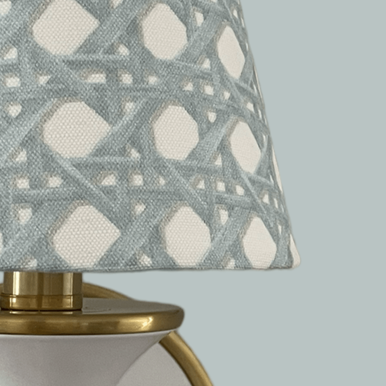 Blue Rattan Sconce Shade in Sally - Liza Pruitt
