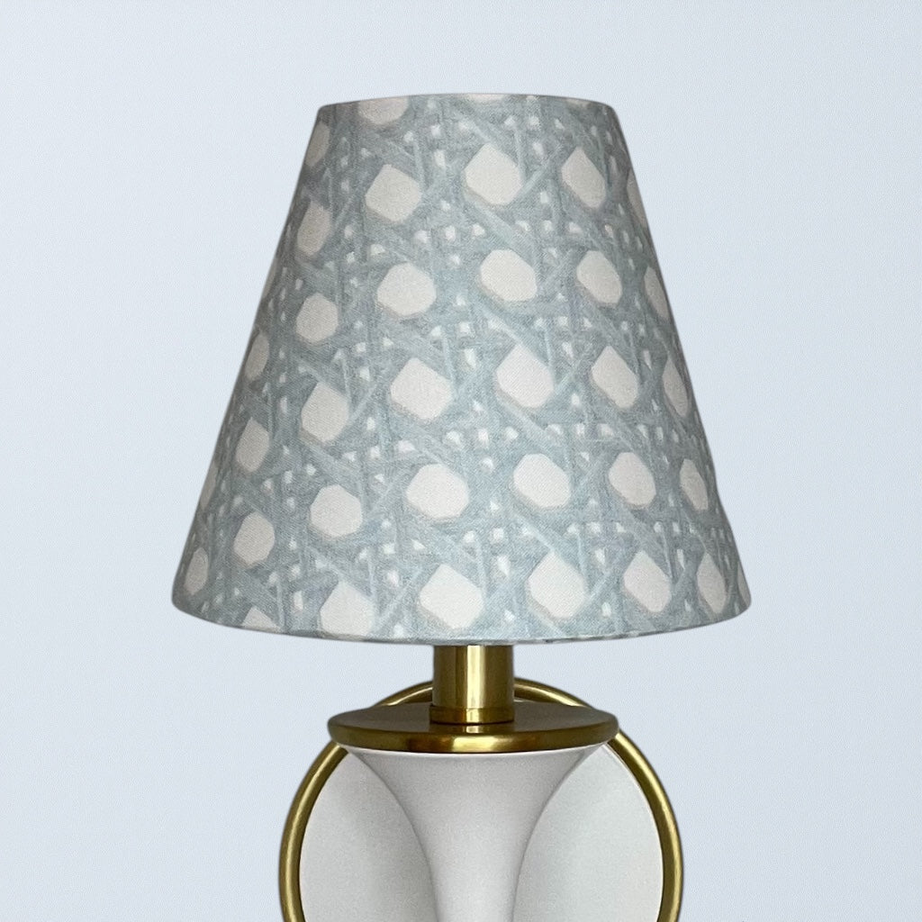 Blue Rattan Sconce Shade in Sally - Liza Pruitt