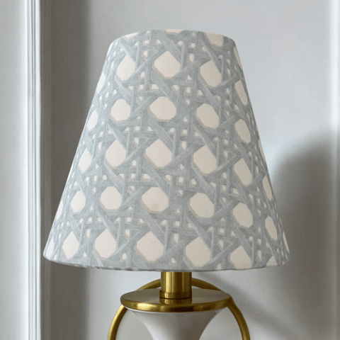 Blue Rattan Sconce Shade in Sally - Liza Pruitt