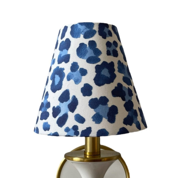 Blue Sconce Shade in Leopard Print - Liza Pruitt