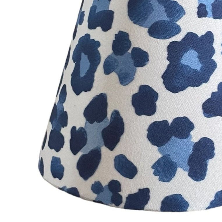 Blue Sconce Shade in Leopard Print - Liza Pruitt