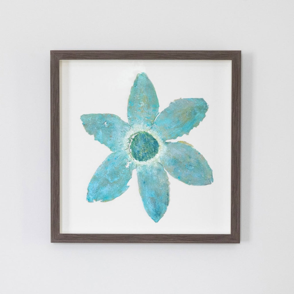 Blue Sky Dreams Flower I | 22" h x 22" w | Framed - Liza Pruitt