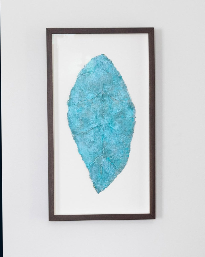 Blue Sky Dreams Leaf I | 25" h x 14" w | Framed - Liza Pruitt