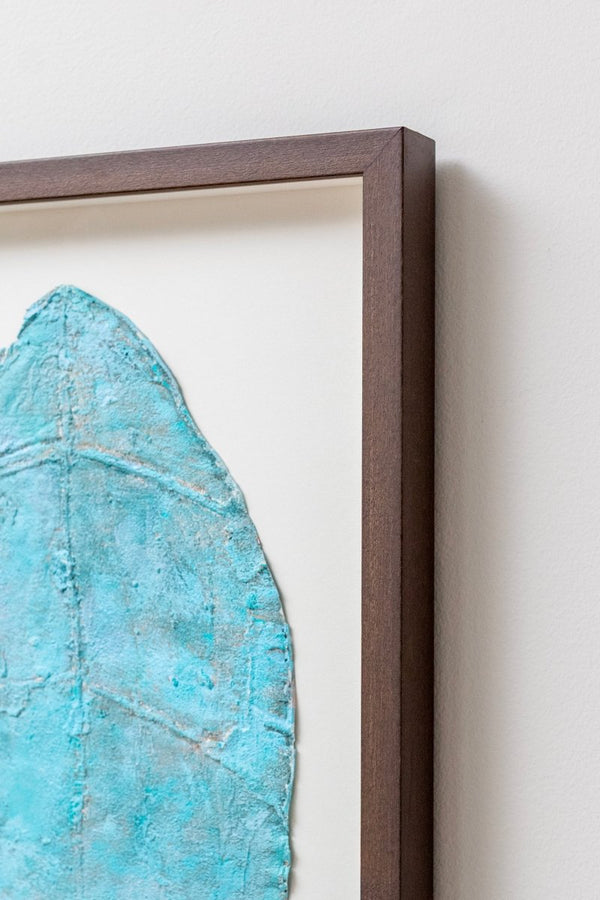 Blue Sky Dreams Leaf II | 25" h x 14" w | Framed - Liza Pruitt