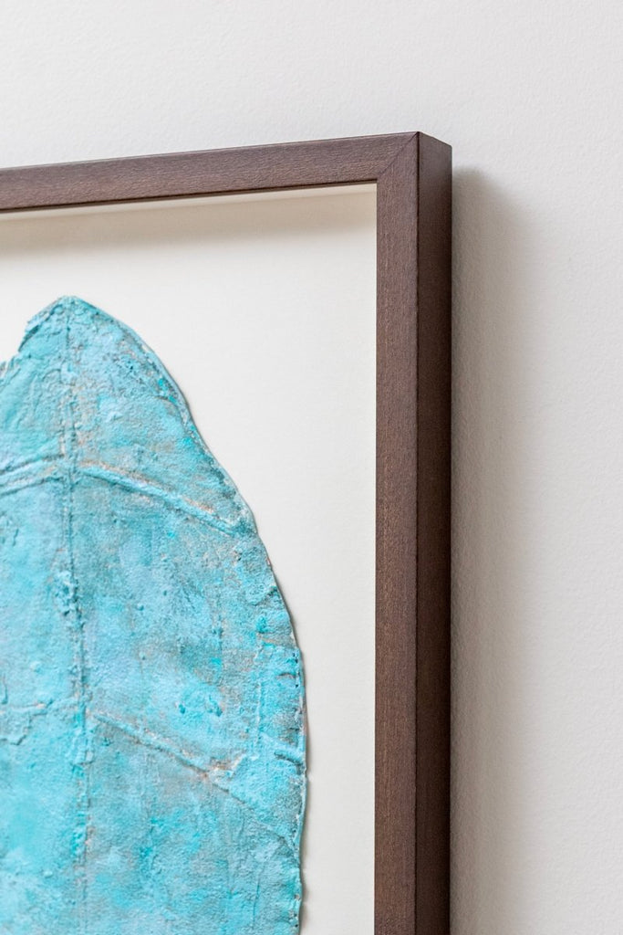 Blue Sky Dreams Leaf II | 25" h x 14" w | Framed - Liza Pruitt