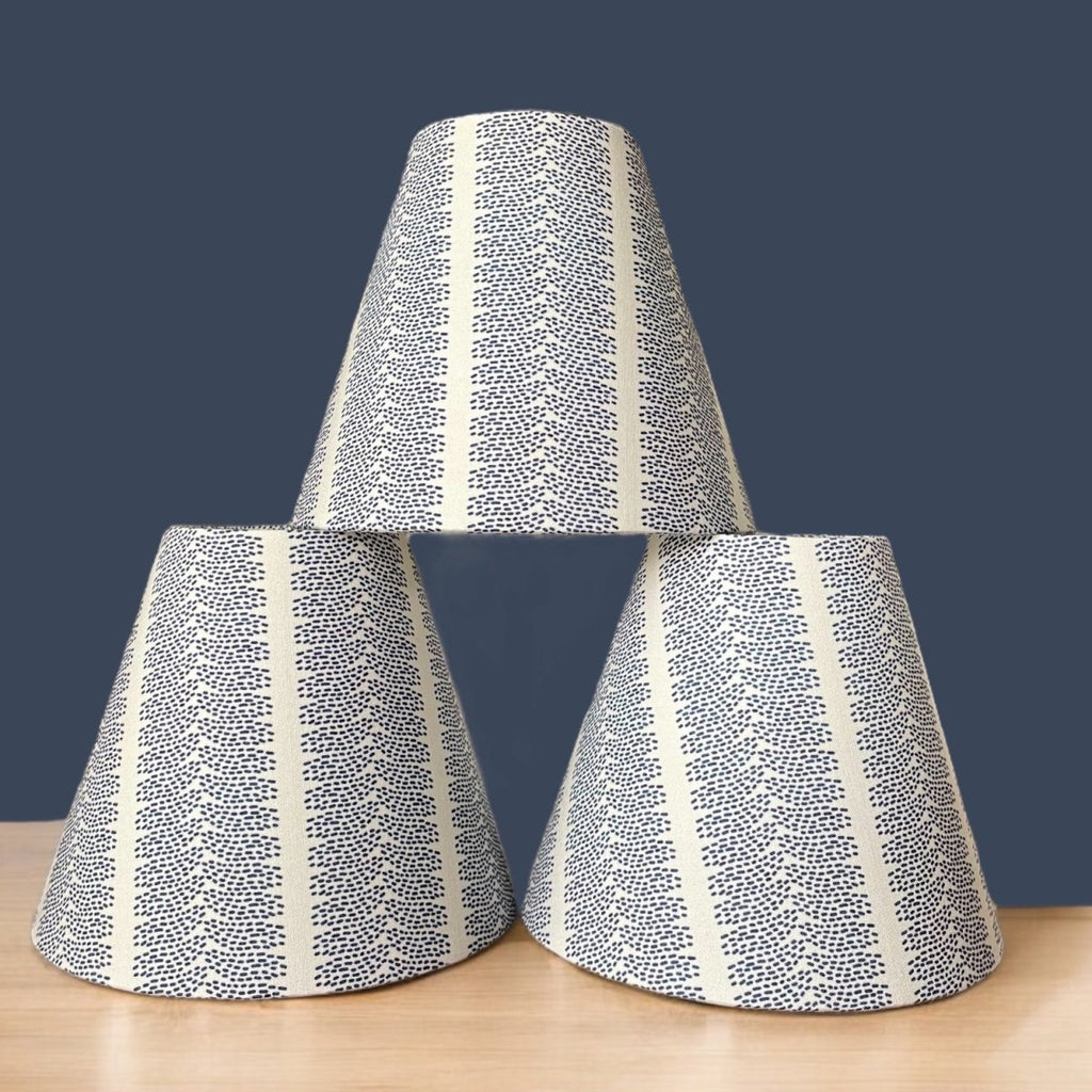 Blue Striped Sconce Shade in Dottie - Liza Pruitt