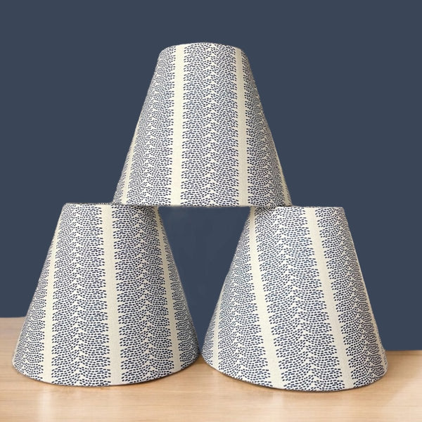 Blue Striped Sconce Shade in Dottie - Liza Pruitt