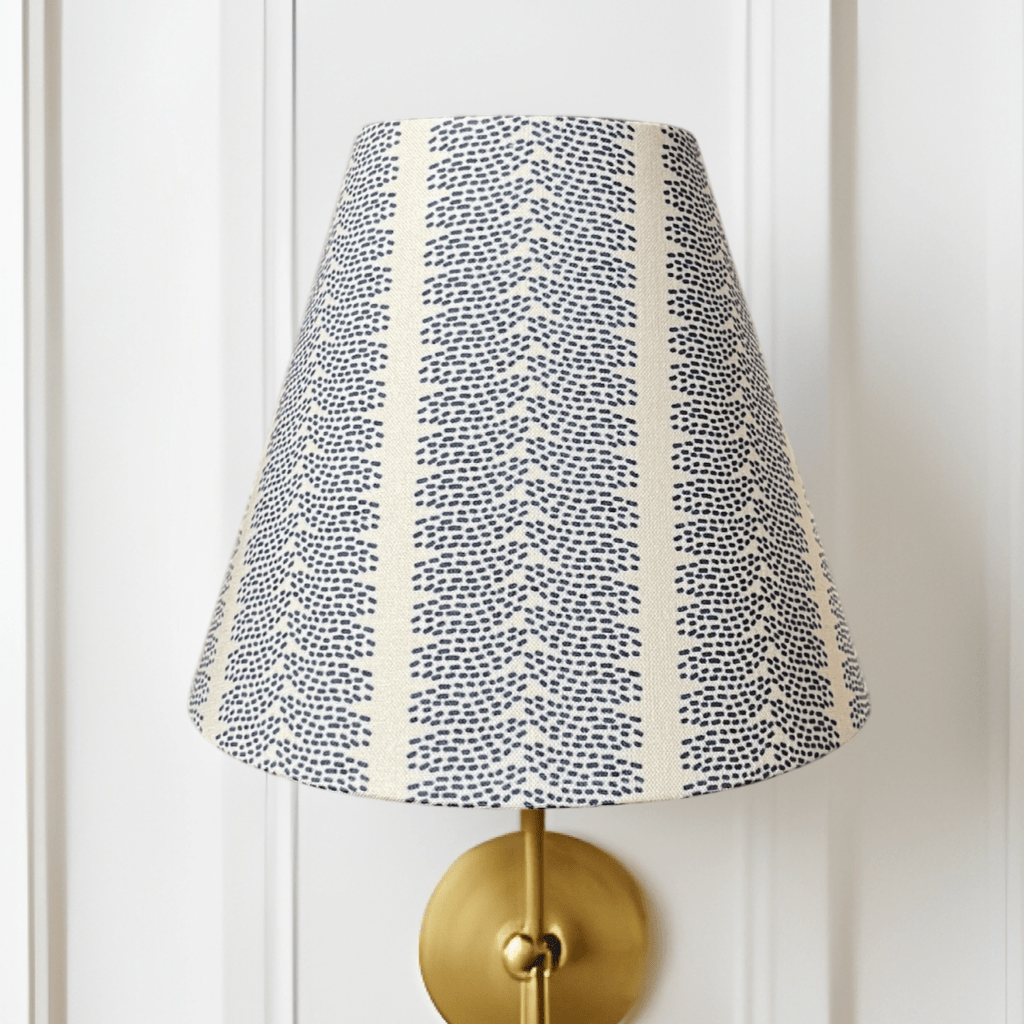 Blue Striped Sconce Shade in Dottie - Liza Pruitt