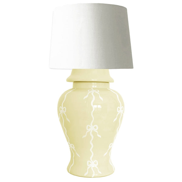 Bow Stripe Ginger Jar Lamp in Lemon Sorbet - Liza Pruitt