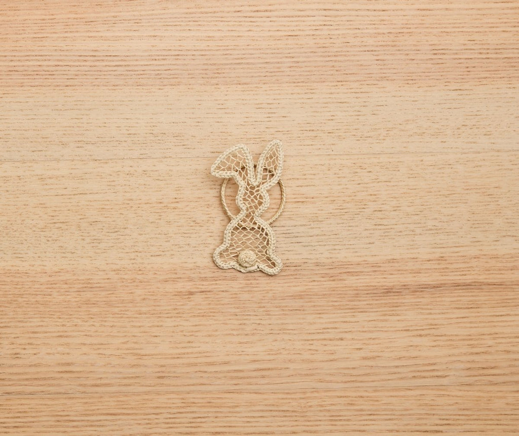 Bunny Napkin Ring – 3.5” Handwoven Iraca Palm – Artisan Spring Table Decor from Peru - Liza Pruitt