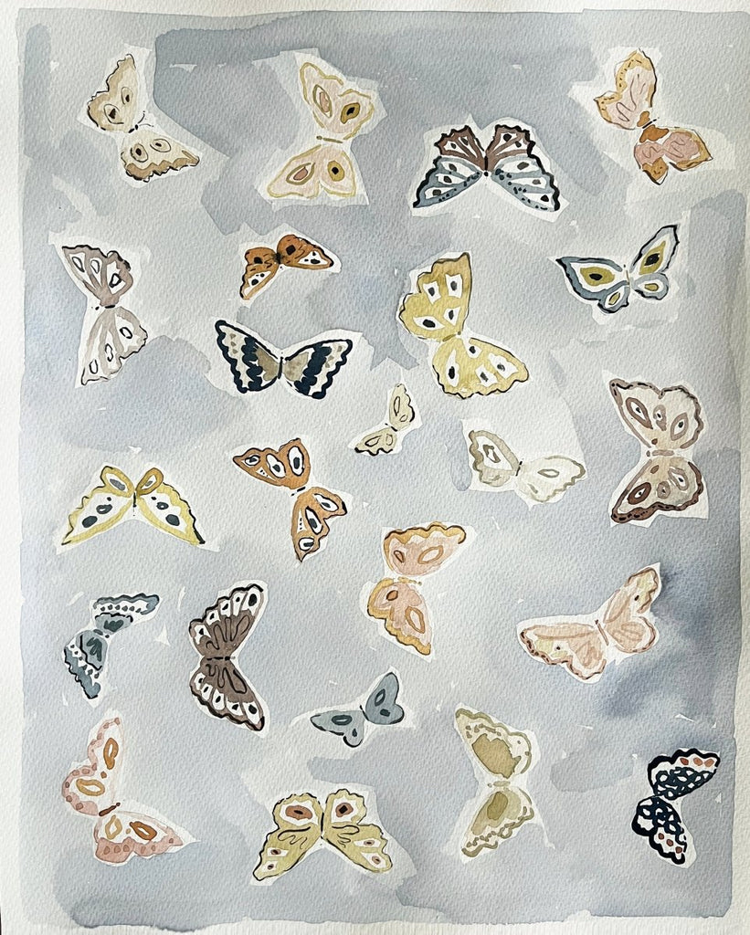 Butterfly Chambray | 20" h x 16" w | Original - Liza Pruitt