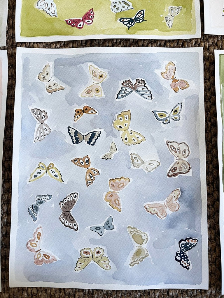 Butterfly Chambray | 20" h x 16" w | Original - Liza Pruitt