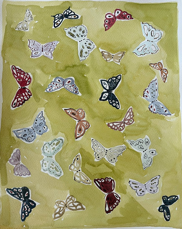Butterfly Chartreuse | 20" h x 16" w | Original - Liza Pruitt