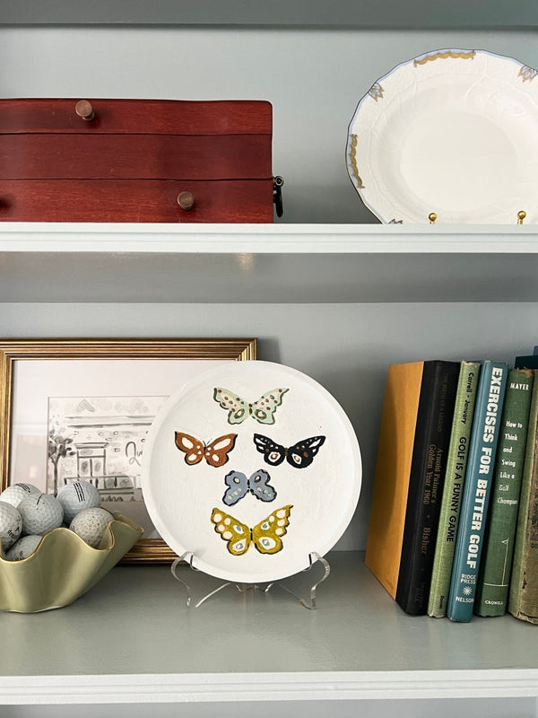 Butterfly Plate No. 1, Original 8x8 Handpainted Plate - Liza Pruitt