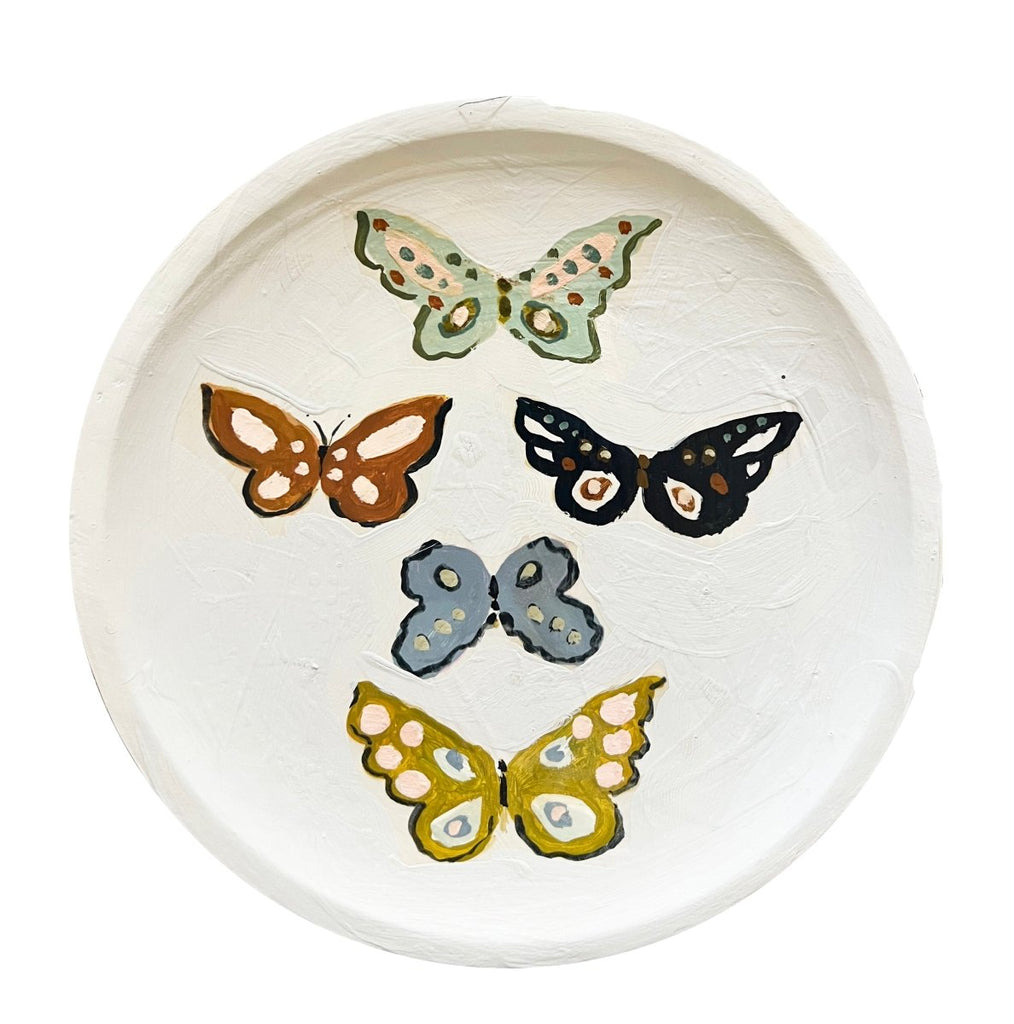 Butterfly Plate No. 1, Original 8x8 Handpainted Plate - Liza Pruitt