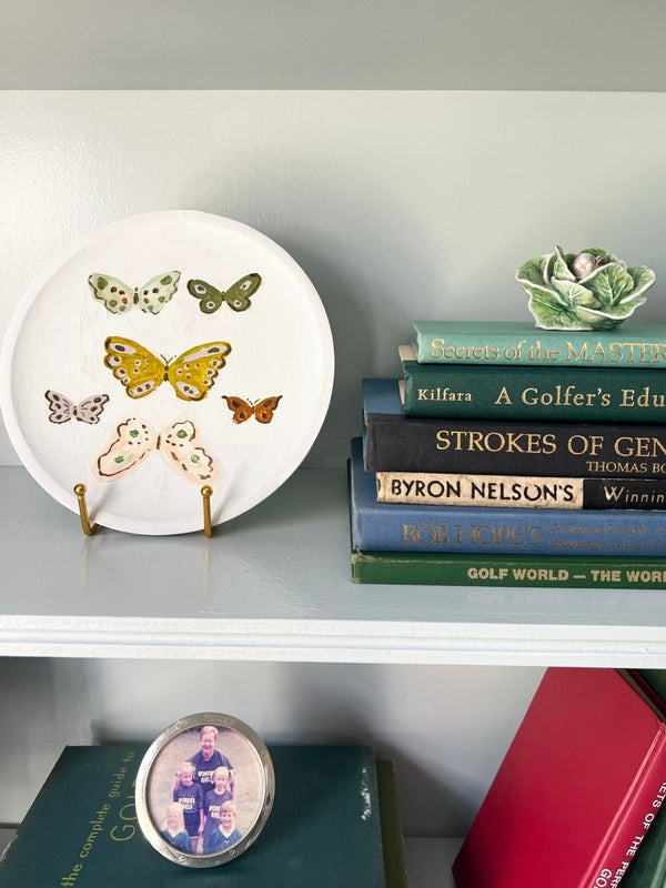 Butterfly Plate No. 3, Original 8x8 Handpainted Plate - Liza Pruitt